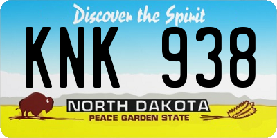 ND license plate KNK938