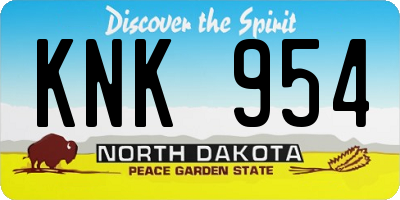 ND license plate KNK954