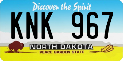 ND license plate KNK967