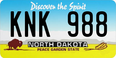 ND license plate KNK988
