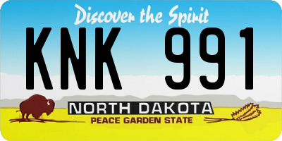 ND license plate KNK991