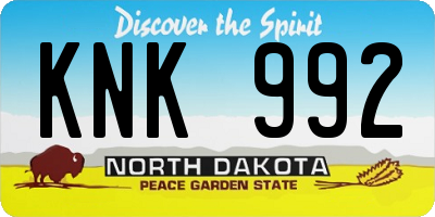 ND license plate KNK992