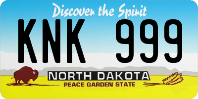 ND license plate KNK999