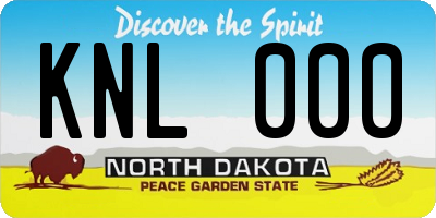 ND license plate KNL000