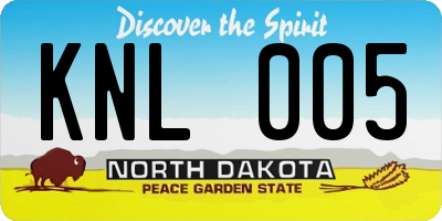 ND license plate KNL005
