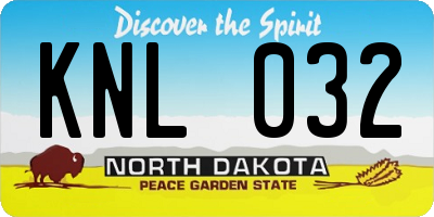 ND license plate KNL032
