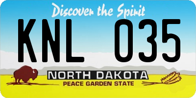 ND license plate KNL035
