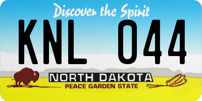 ND license plate KNL044