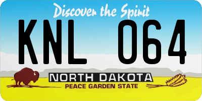 ND license plate KNL064