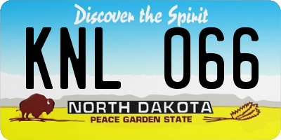 ND license plate KNL066
