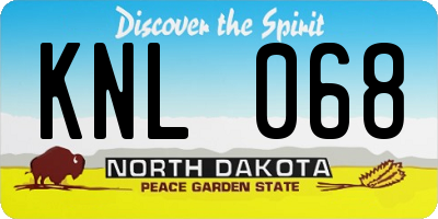 ND license plate KNL068