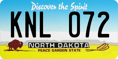 ND license plate KNL072