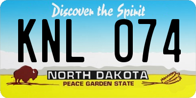 ND license plate KNL074