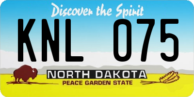 ND license plate KNL075