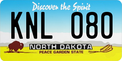ND license plate KNL080