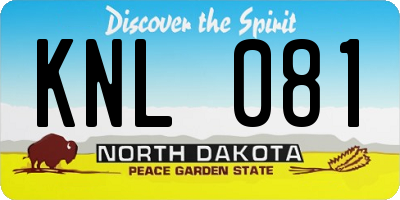 ND license plate KNL081