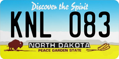 ND license plate KNL083