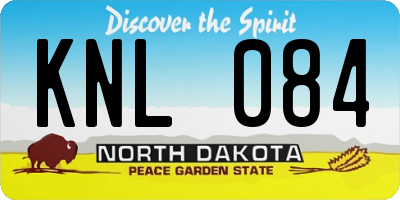 ND license plate KNL084