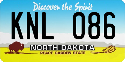 ND license plate KNL086
