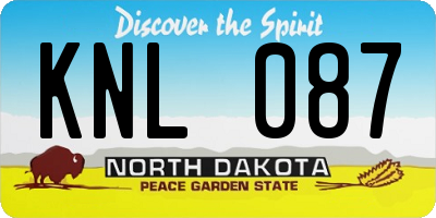 ND license plate KNL087