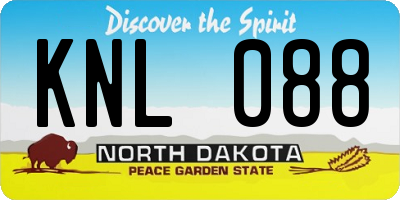 ND license plate KNL088