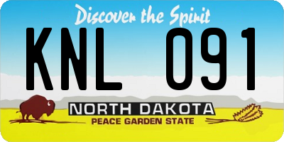 ND license plate KNL091