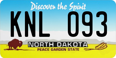 ND license plate KNL093