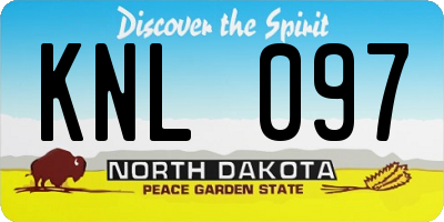 ND license plate KNL097