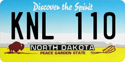 ND license plate KNL110