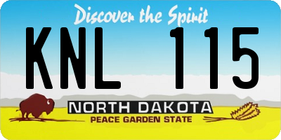 ND license plate KNL115
