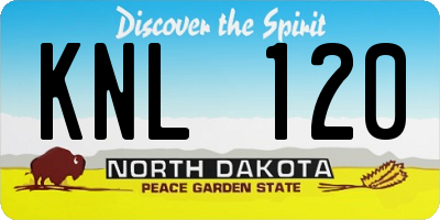 ND license plate KNL120