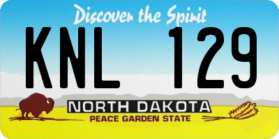 ND license plate KNL129