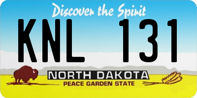 ND license plate KNL131
