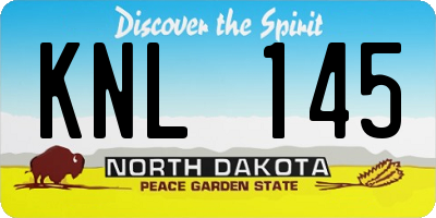 ND license plate KNL145
