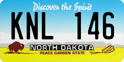 ND license plate KNL146