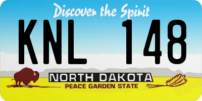 ND license plate KNL148