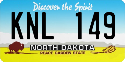 ND license plate KNL149
