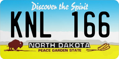 ND license plate KNL166