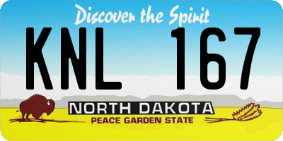 ND license plate KNL167
