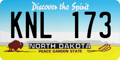 ND license plate KNL173