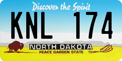 ND license plate KNL174
