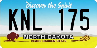ND license plate KNL175
