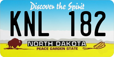 ND license plate KNL182