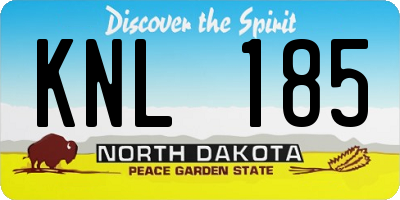 ND license plate KNL185