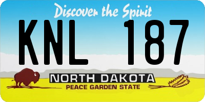 ND license plate KNL187