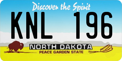 ND license plate KNL196