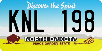 ND license plate KNL198