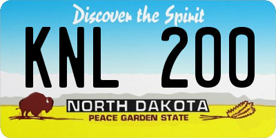 ND license plate KNL200