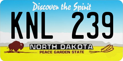 ND license plate KNL239