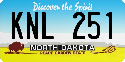 ND license plate KNL251